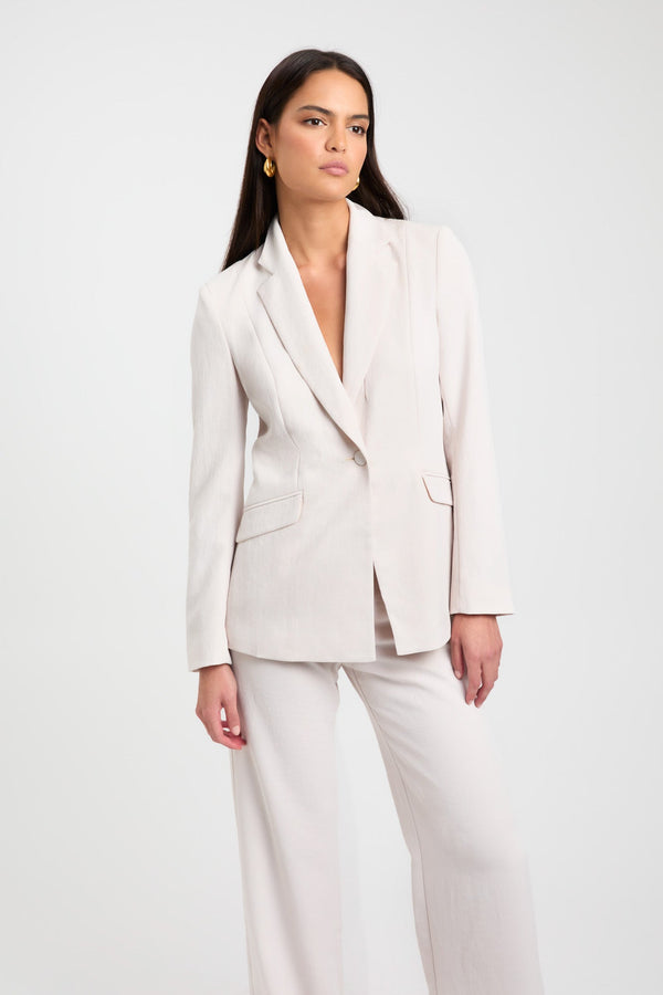 Kookai Ariel Tuxedo Blazer White Sand