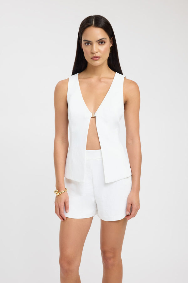 Kookai Ariel Vee Top Natural White