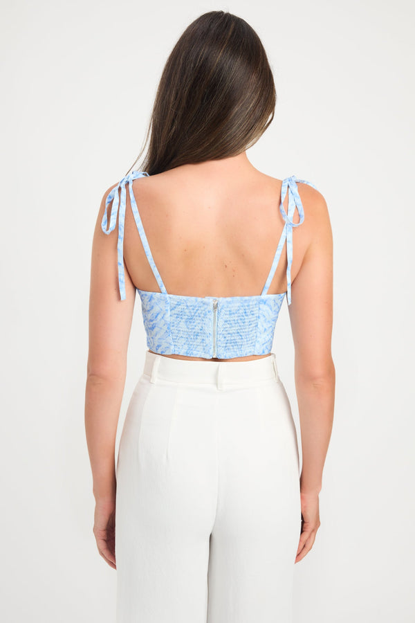 Kookai Asher Tie Crop Blue