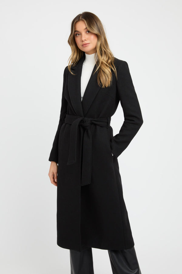 Kookai Aspen Tied Coat Black