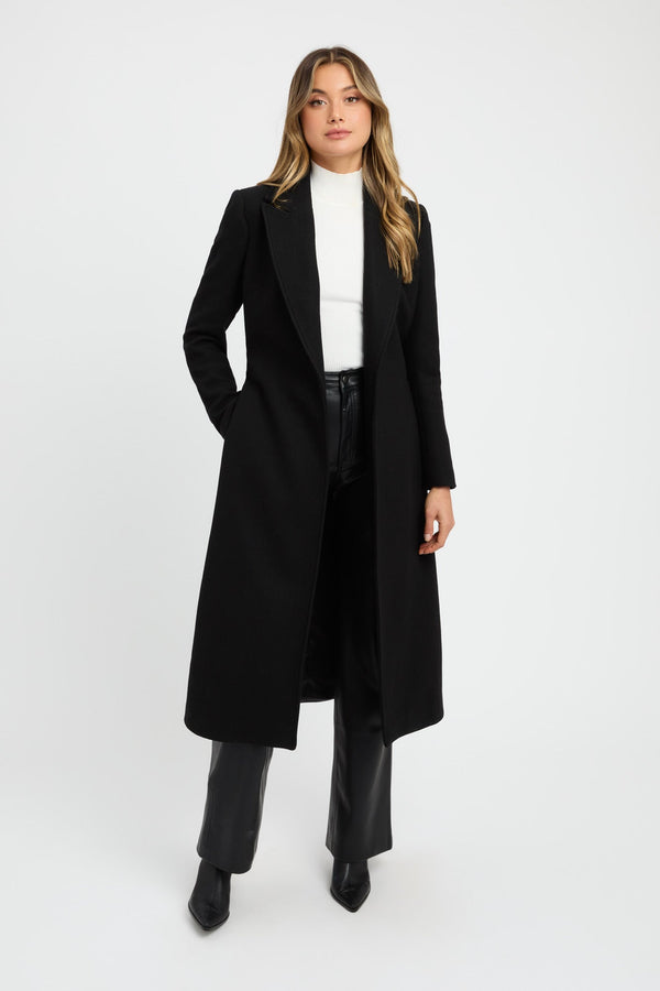 Kookai Aspen Tied Coat Black