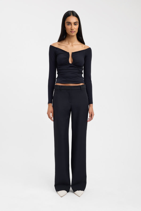 kookai Astrid Long Sleeve Top Black