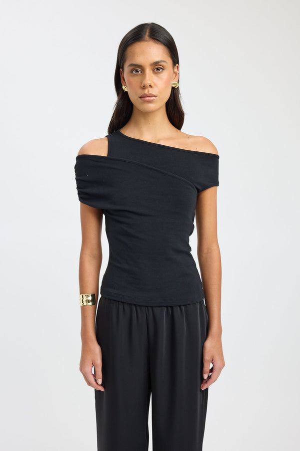 Kookai Atis Asymmetric Top Black
