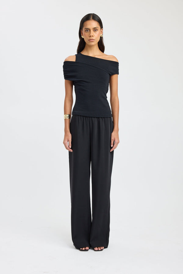 kookai Atis Asymmetric Top Black