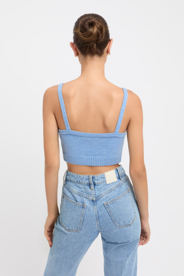 Kookai Autumn Bra Top Blue Marle