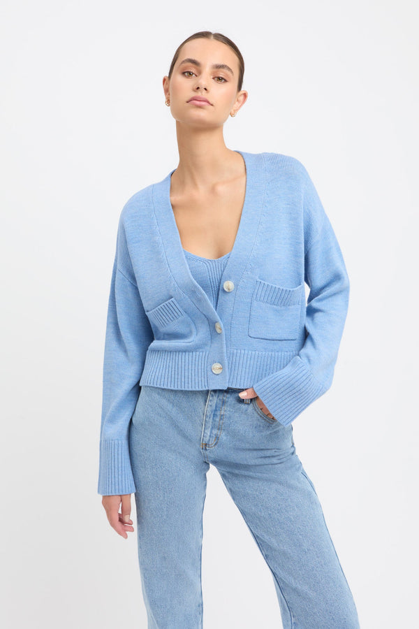 Kookai Autumn Cardigan Blue Marle