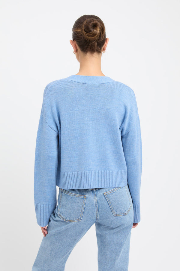 Kookai Autumn Cardigan Blue Marle