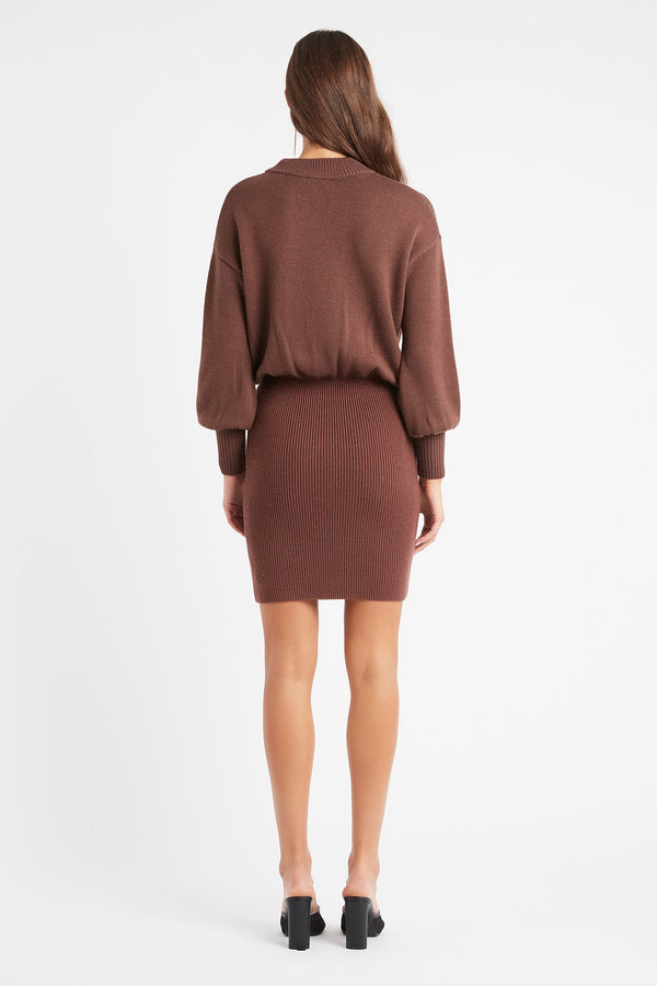 Kookai Autumn Skivvy Dress Mocha