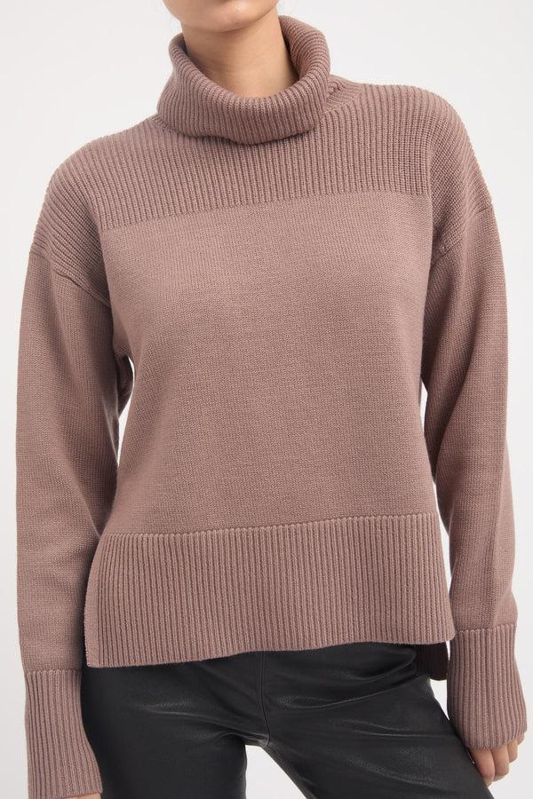 Kookai Autumn Split Hem Jumper Mink
