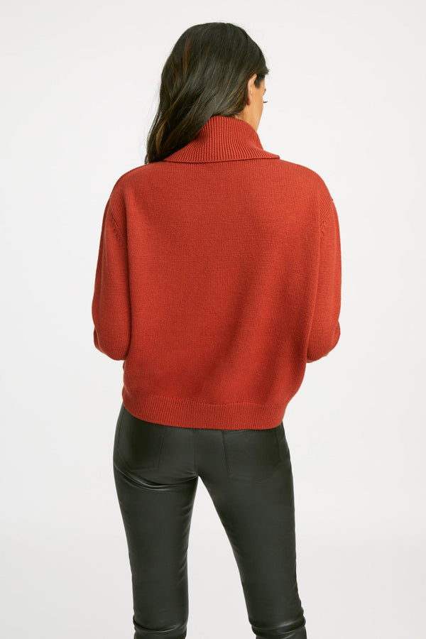 Kookai Autumn Turtle Neck Jumper Rustic Red