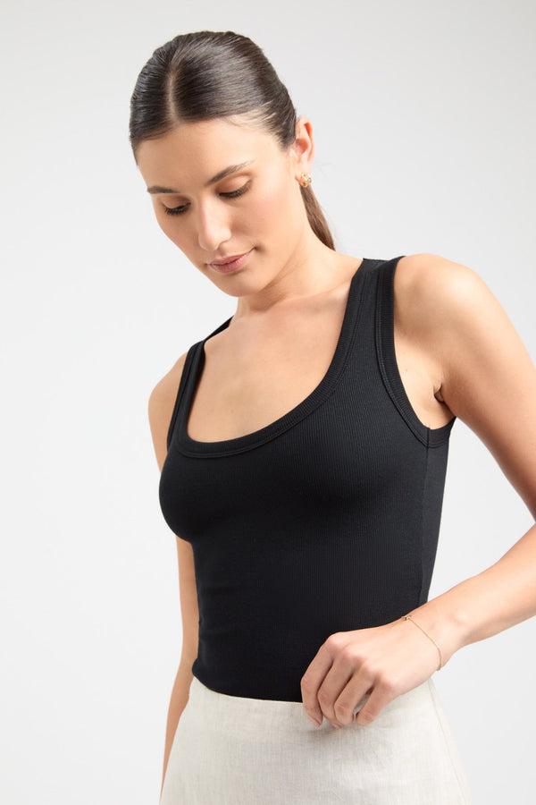 Kookai Bailey Icon Scoop Tank Black