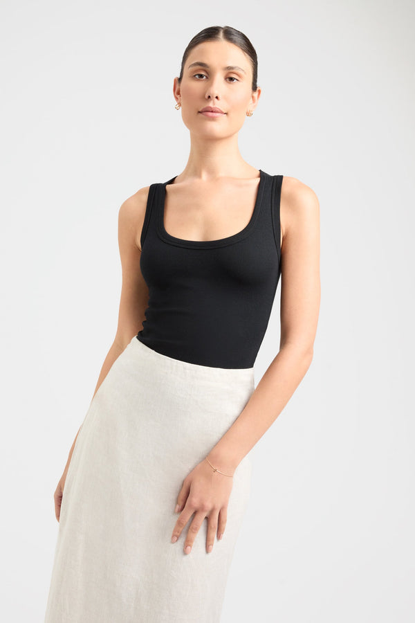 kookai Bailey Icon Scoop Tank Black