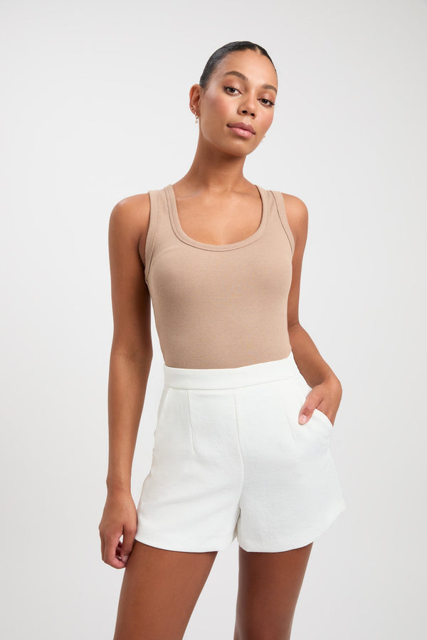 kookai Bailey Icon Scoop Tank Toasted Birch