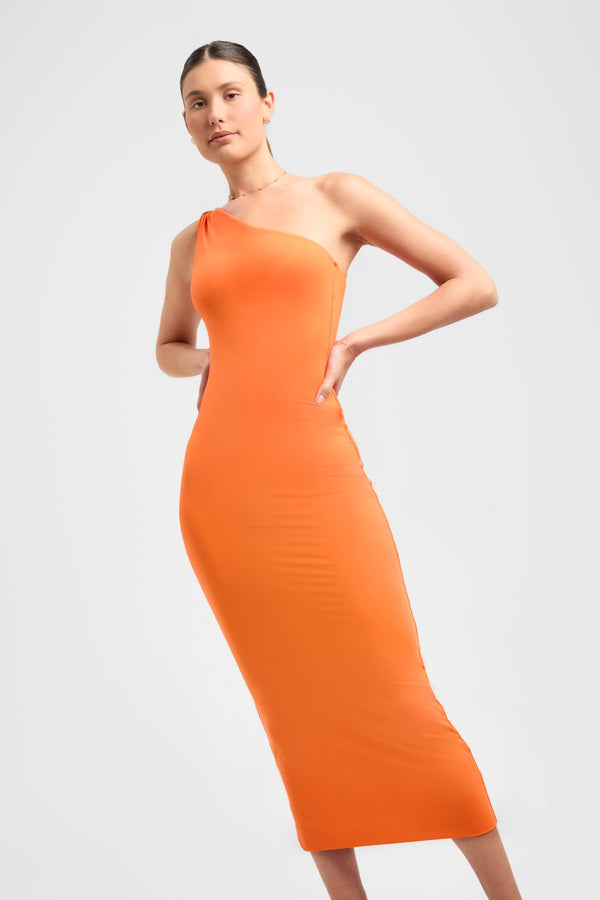 Kookai Bambi Midi Dress Citrus Orange