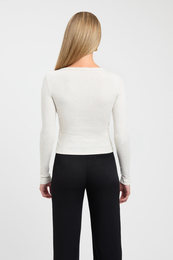 Kookai Bec Button Top Coconut Marle