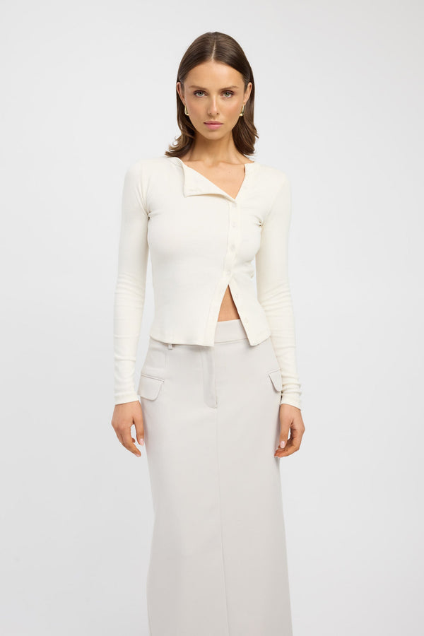 Kookai Bec Button Top Coconut Milk