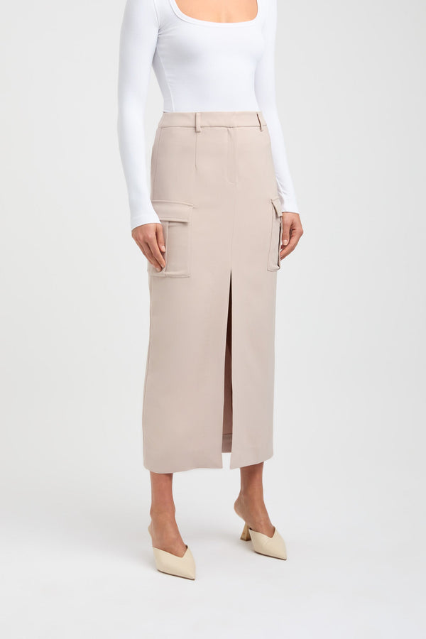 Kookai Becky Cargo Skirt Dark Oat