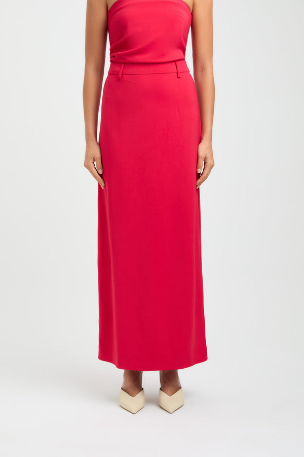 Kookai Becky Core Midi Skirt Lipstick Red