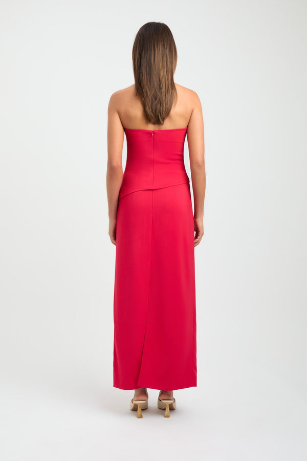 Kookai Becky Core Midi Skirt Lipstick Red