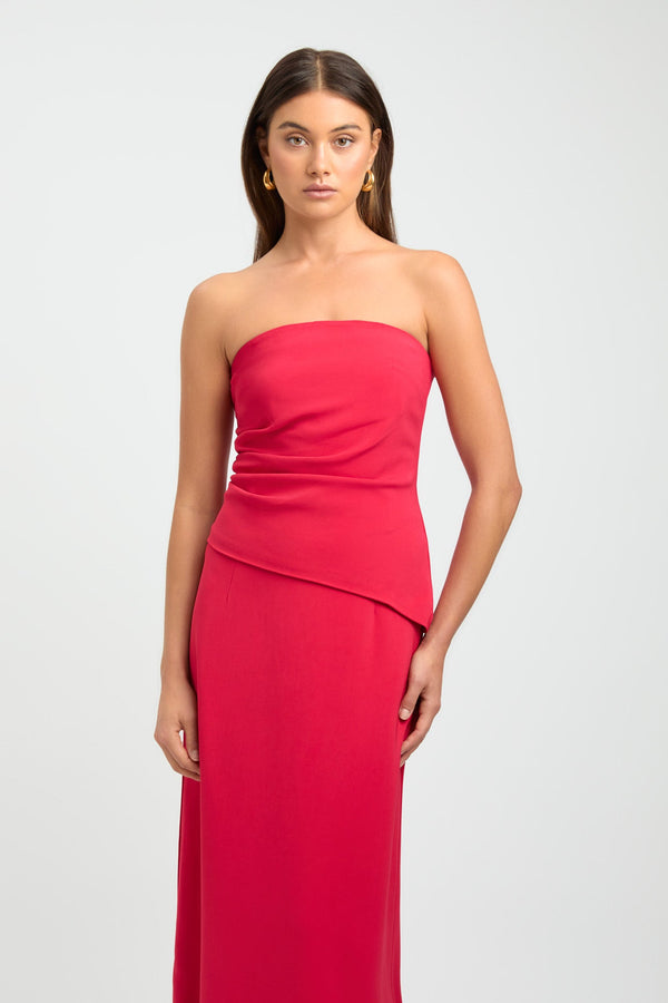 Kookai Becky Strapless Top Lipstick Red