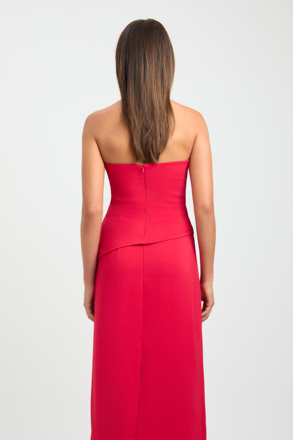 Kookai Becky Strapless Top Lipstick Red