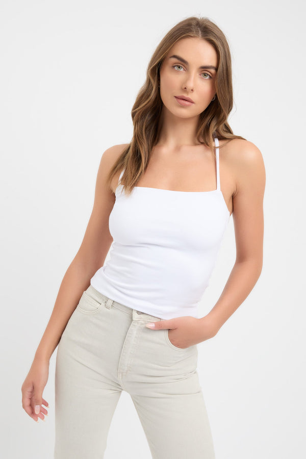 kookai Bella Halter Top White