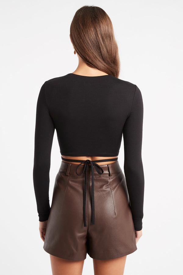 Kookai Bella Tie Top Black
