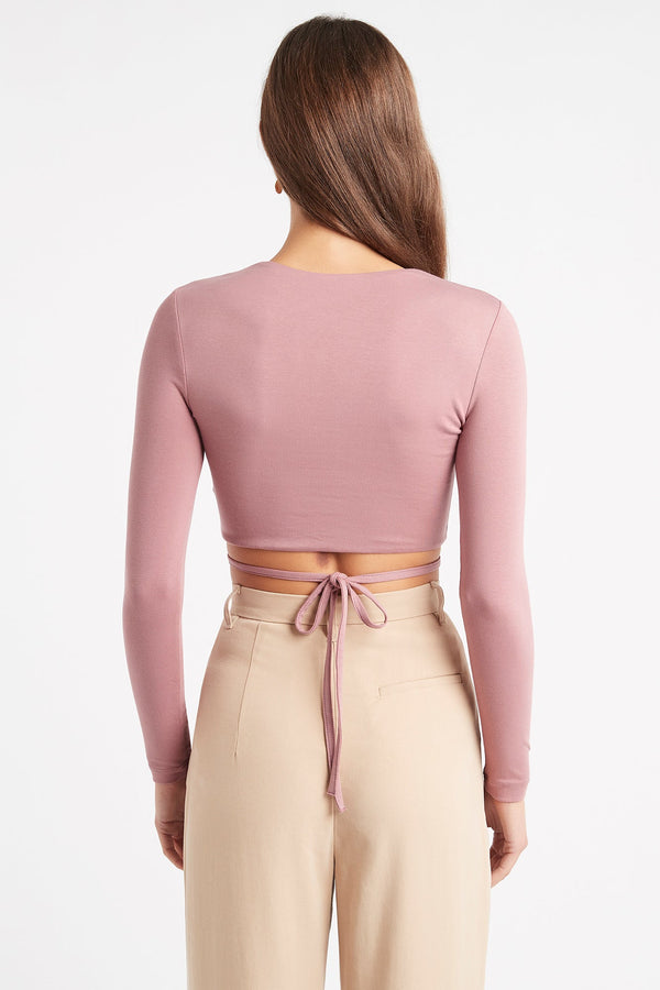 Kookai Bella Tie Top Dark Mauve