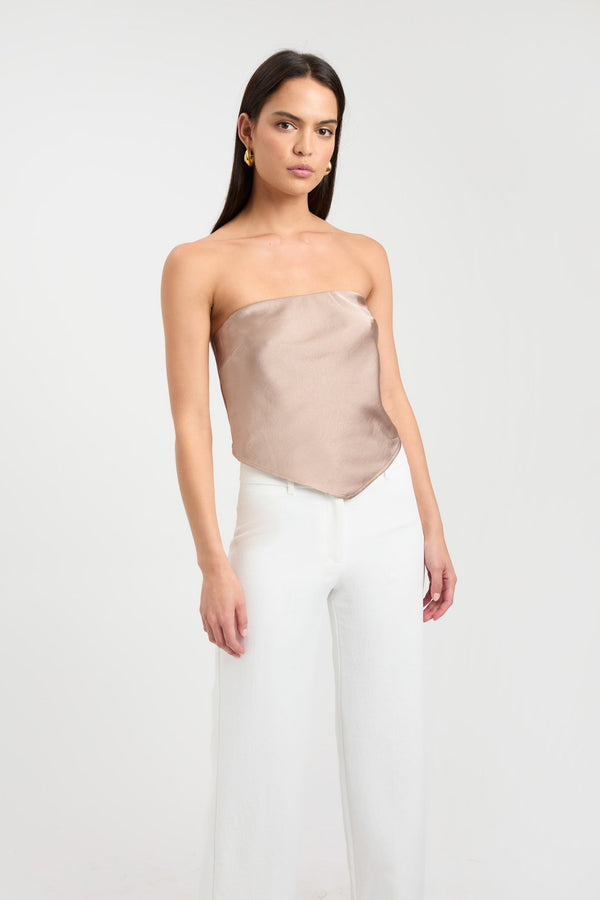 Kookai Belle Satin Top Bronze