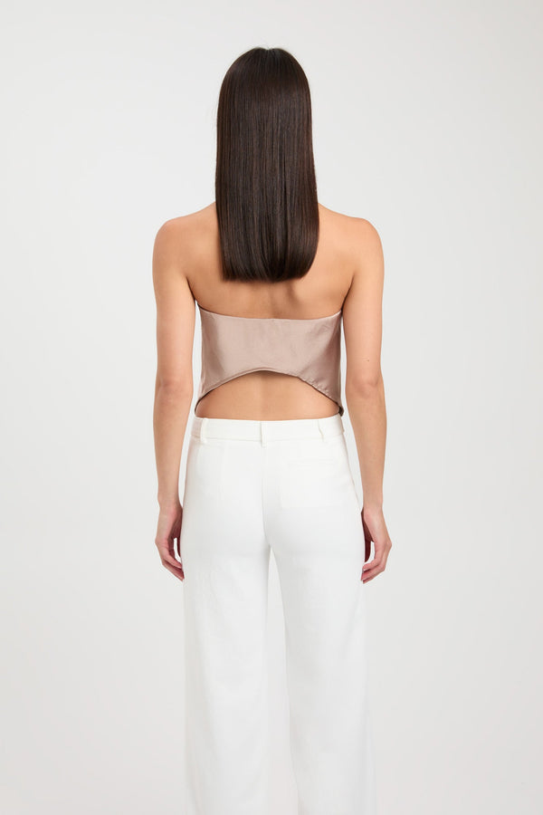 Kookai Belle Satin Top Bronze
