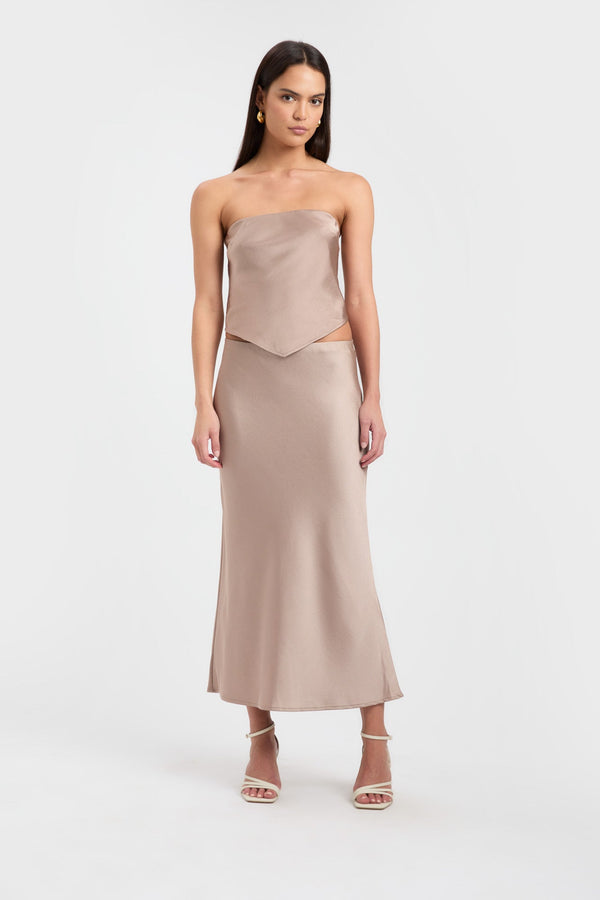 Kookai Belle Satin Top Bronze