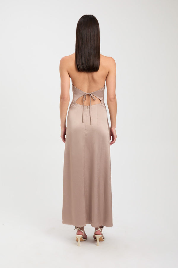 Kookai Belle Tie Back Dress Bronze