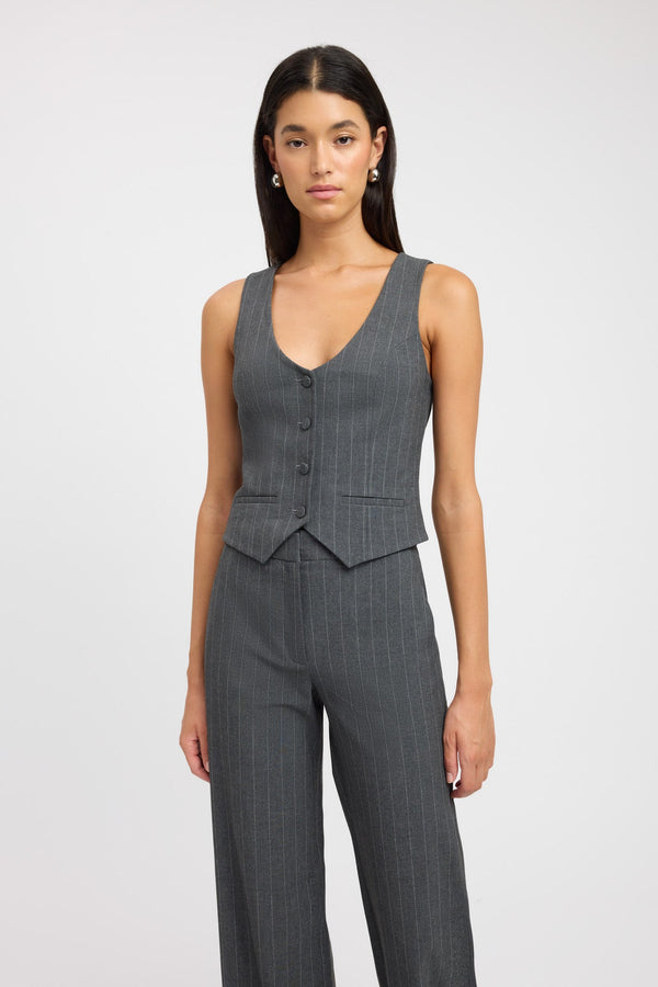 Kookai Bergen Vest Top Charcoal