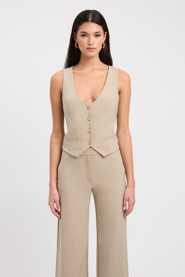 Kookai Bergen Vest Top Oat/Coconut Milk