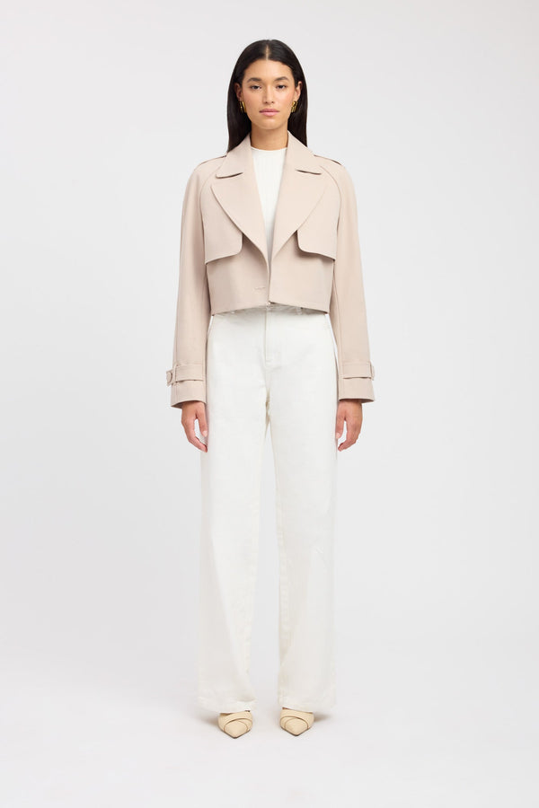Kookai Berlin Cropped Trench Smoke Beige