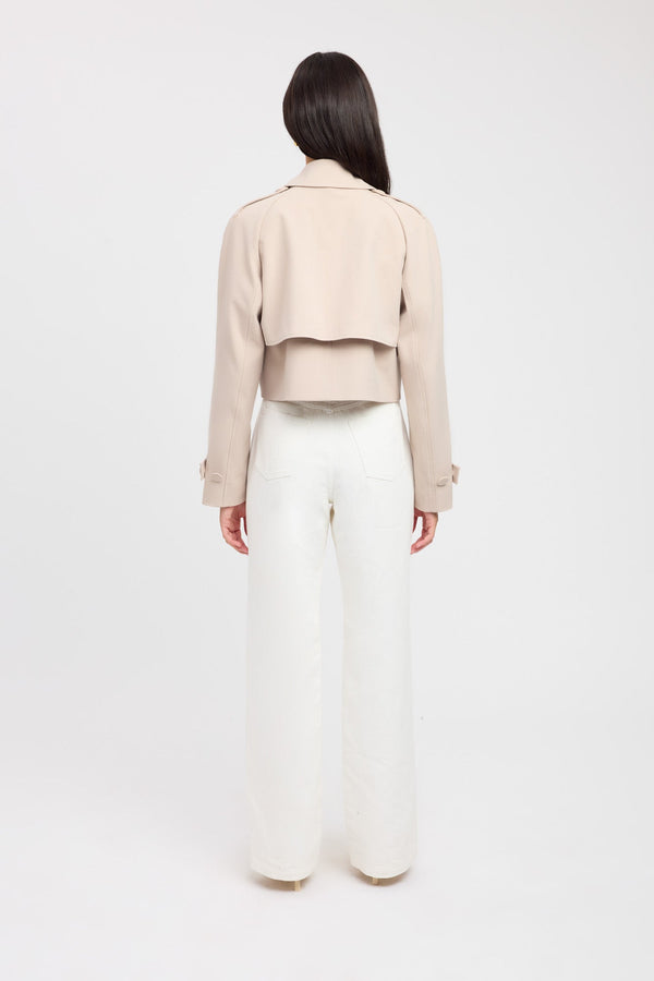 Kookai Berlin Cropped Trench Smoke Beige