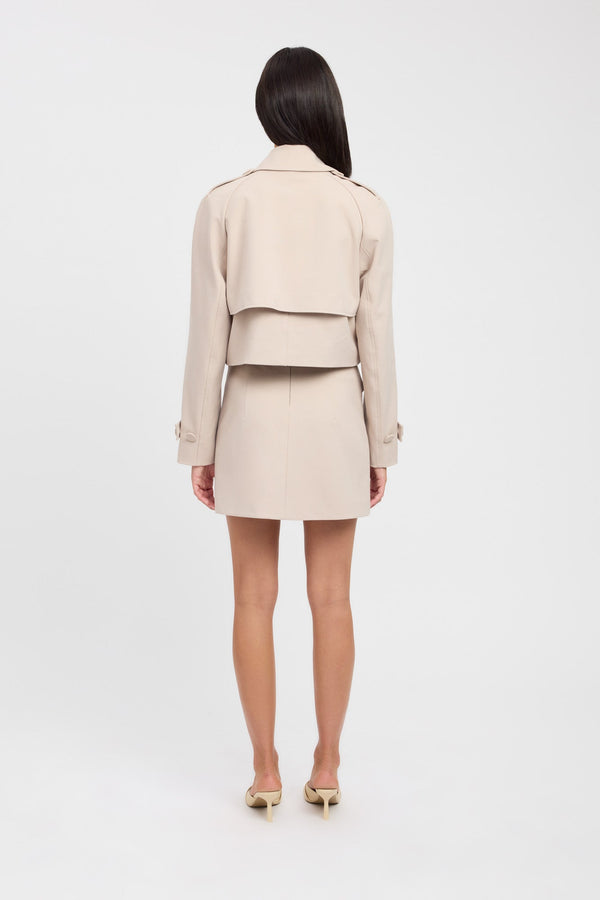 Kookai Berlin Cropped Trench Smoke Beige