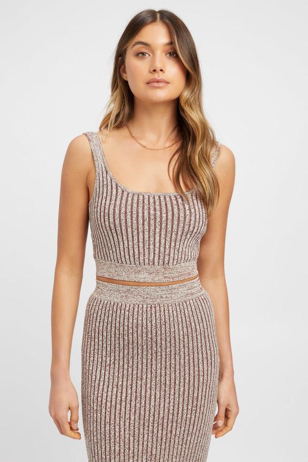 kookai Bianca Marle Bodice Crop Tortoise Marle