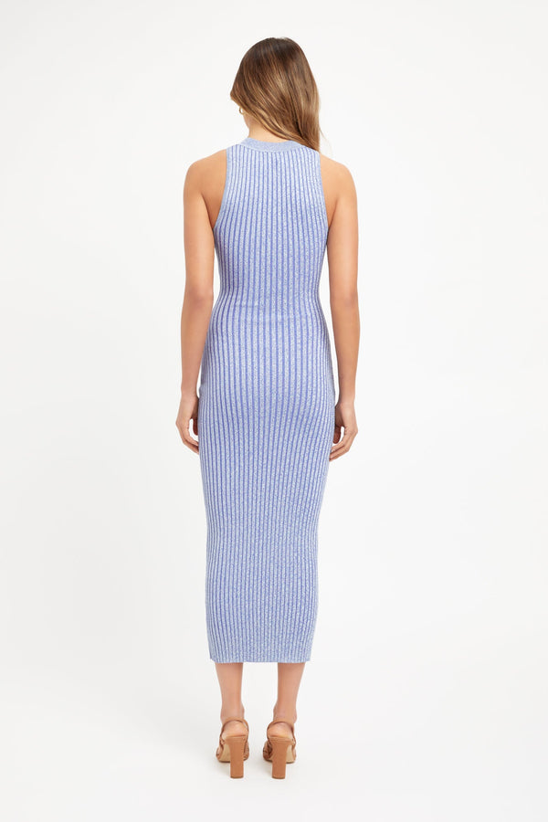 Kookai Bianca Marle Racer Dress Cerulean Marle