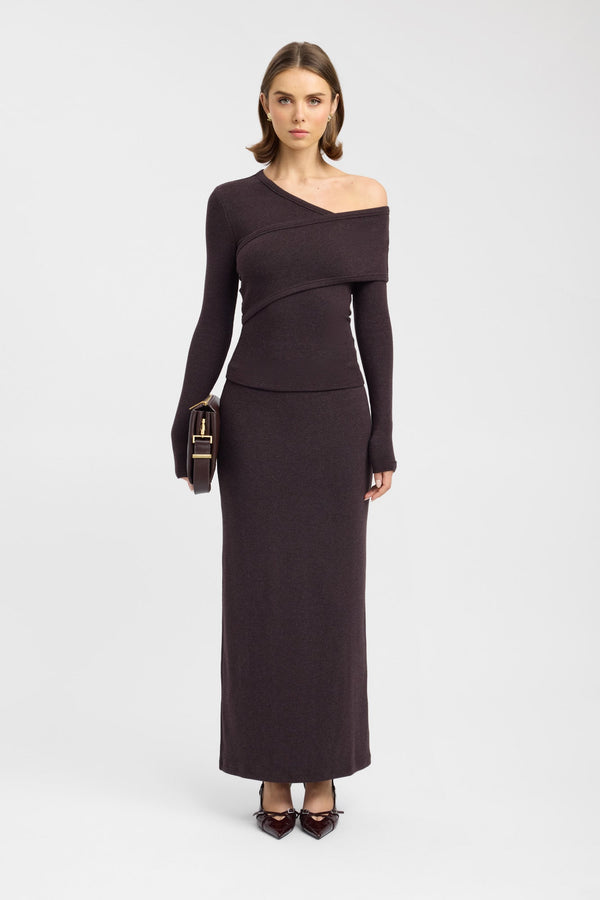 kookai Billie Skirt Espresso Marle