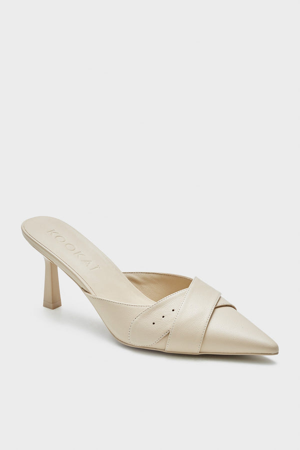 kookai Blair Belted Mule Cream