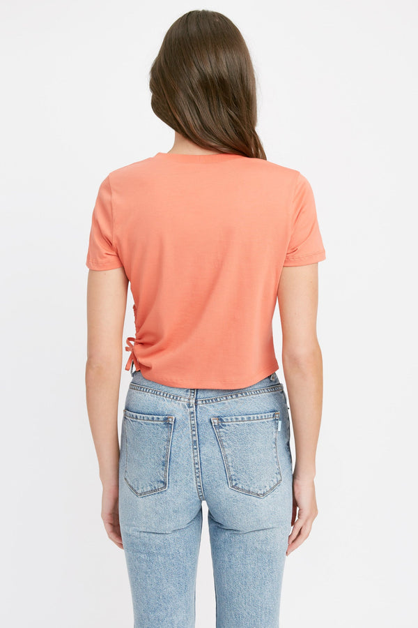 Kookai Blair Drawstring Tee Dusty Orange