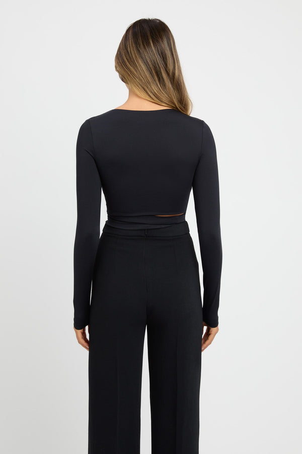 Kookai Blanche Tie Top Black