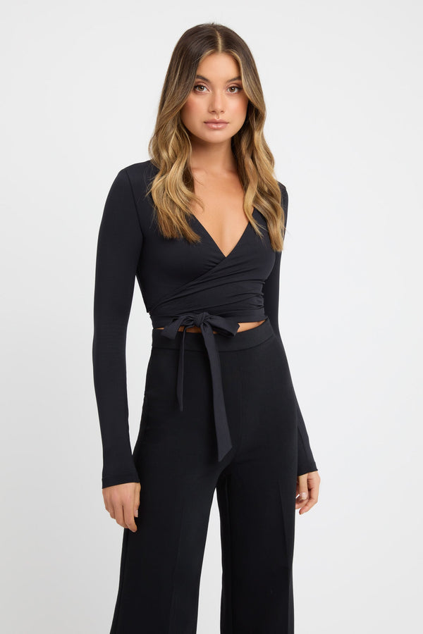 kookai Blanche Tie Top Black