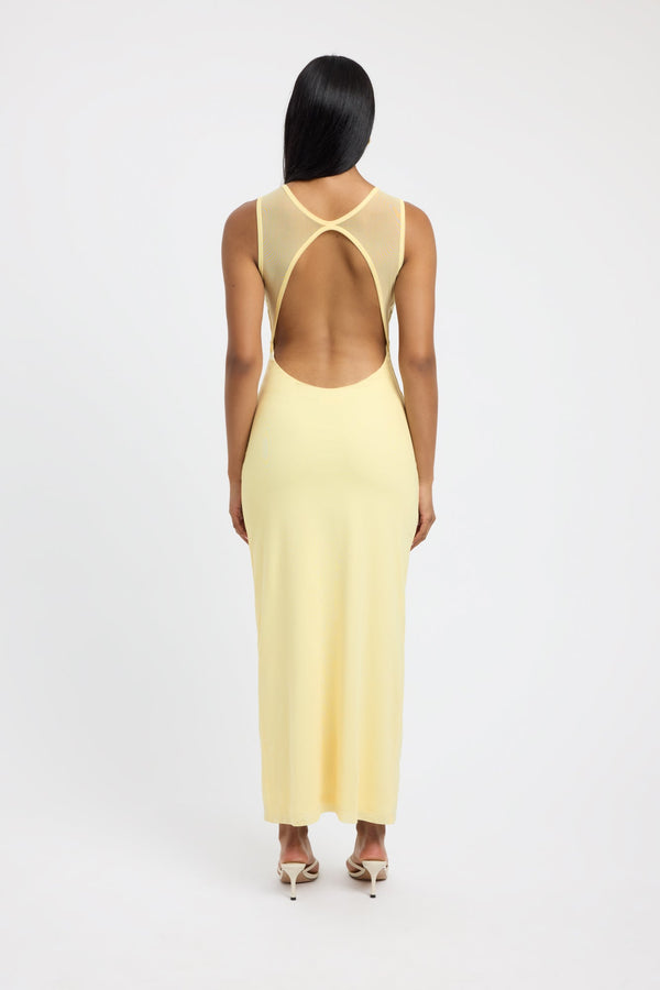 Kookai Bolt Open Back Dress Lemon Meringue