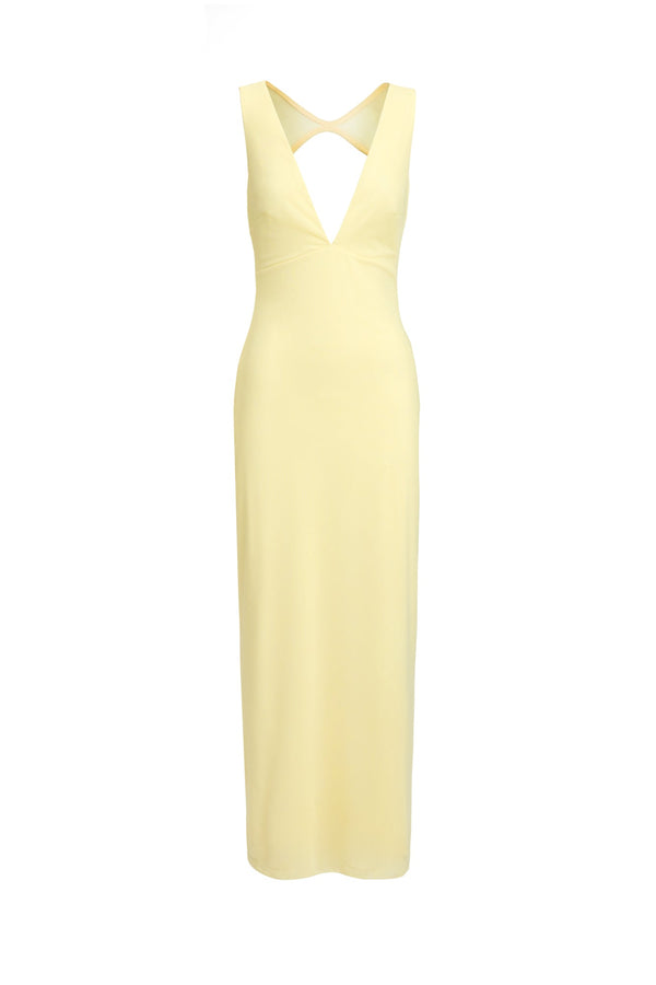 Kookai Bolt Open Back Dress Lemon Meringue