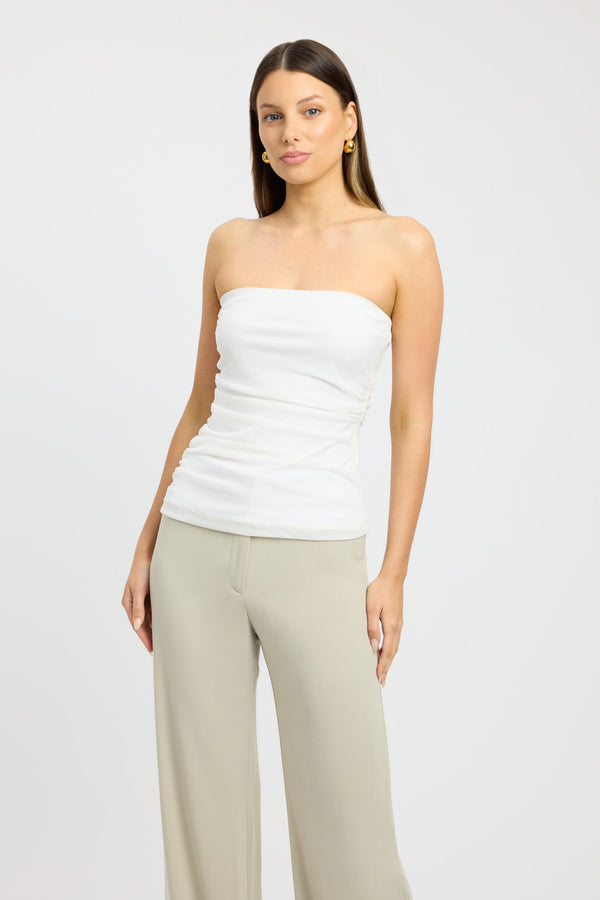 Kookai Bolt Strapless Top Coconut Milk