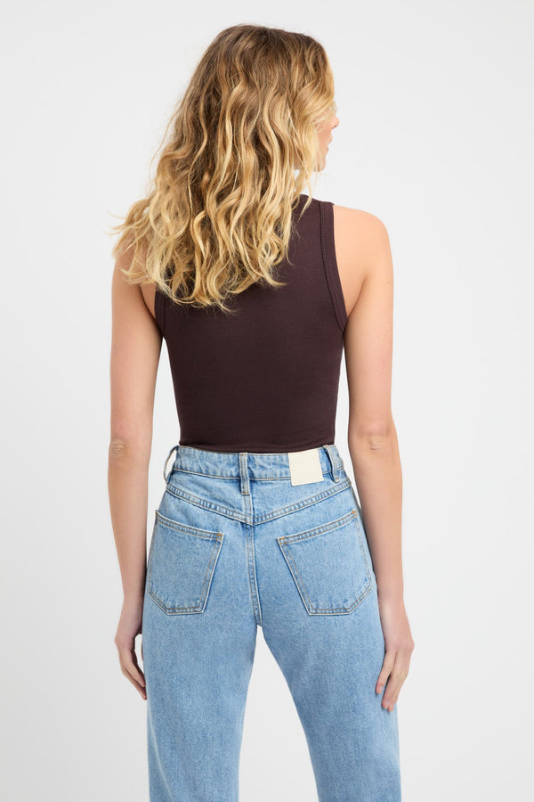 Kookai Bonnie Scoop Tank Chocolate