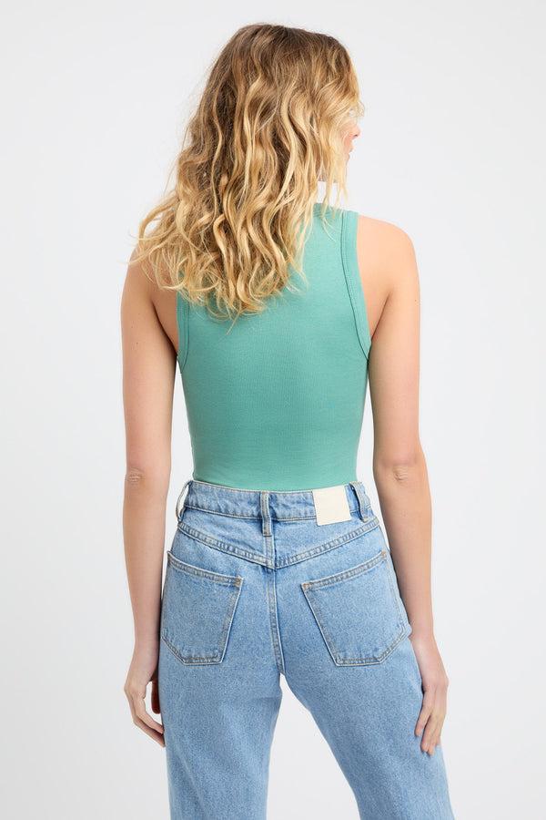 Kookai Bonnie Scoop Tank Malachite Green