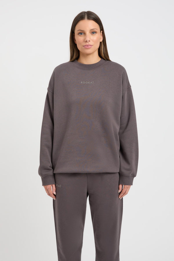 Kookai Brushed Axel Sweatshirt Charcoal